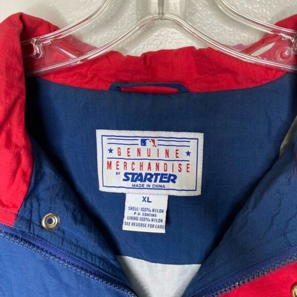 Vintage Cleveland Indians Starter wind breaker navy blue red white chief wahoo - Picture 3 of 12